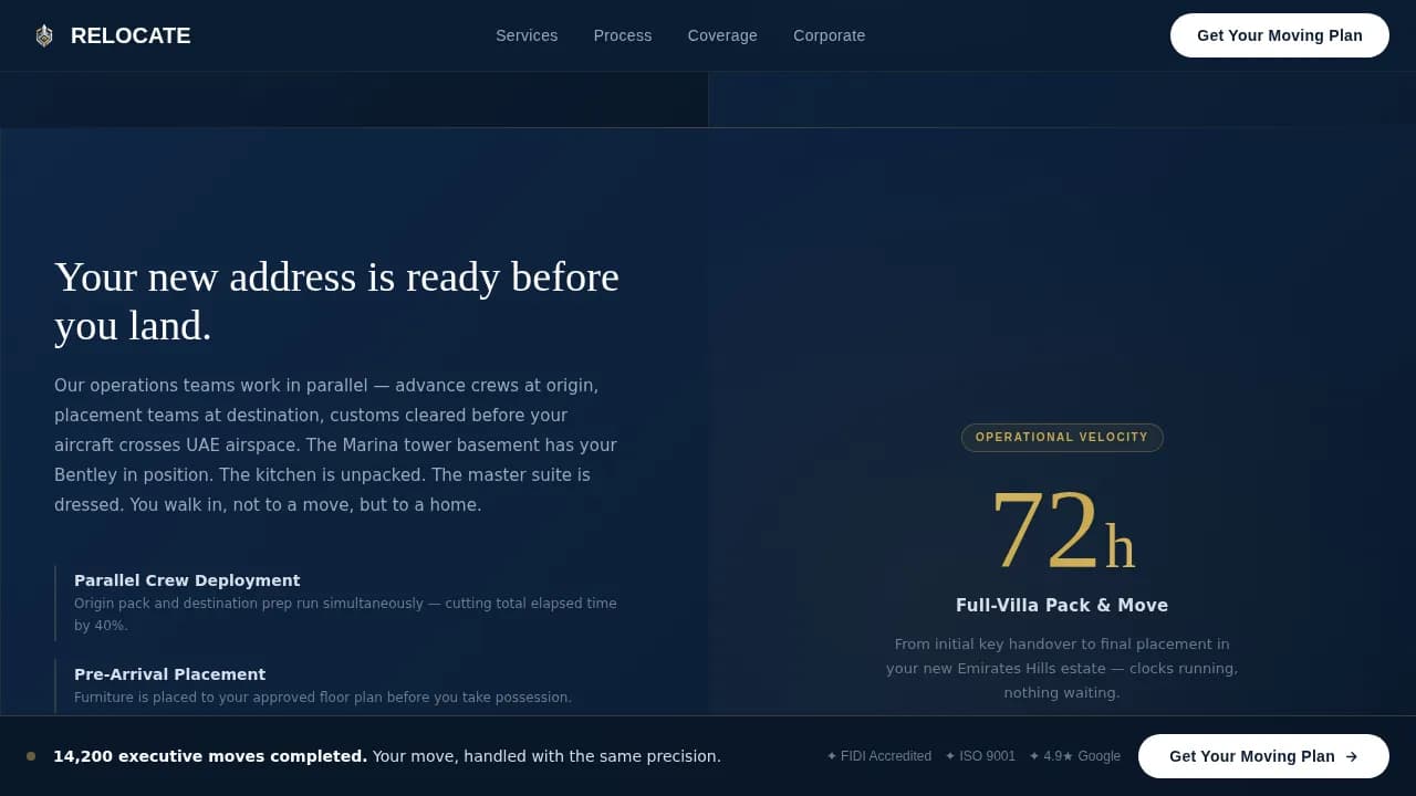Relocate — Premium Moving Services Landing Page Template