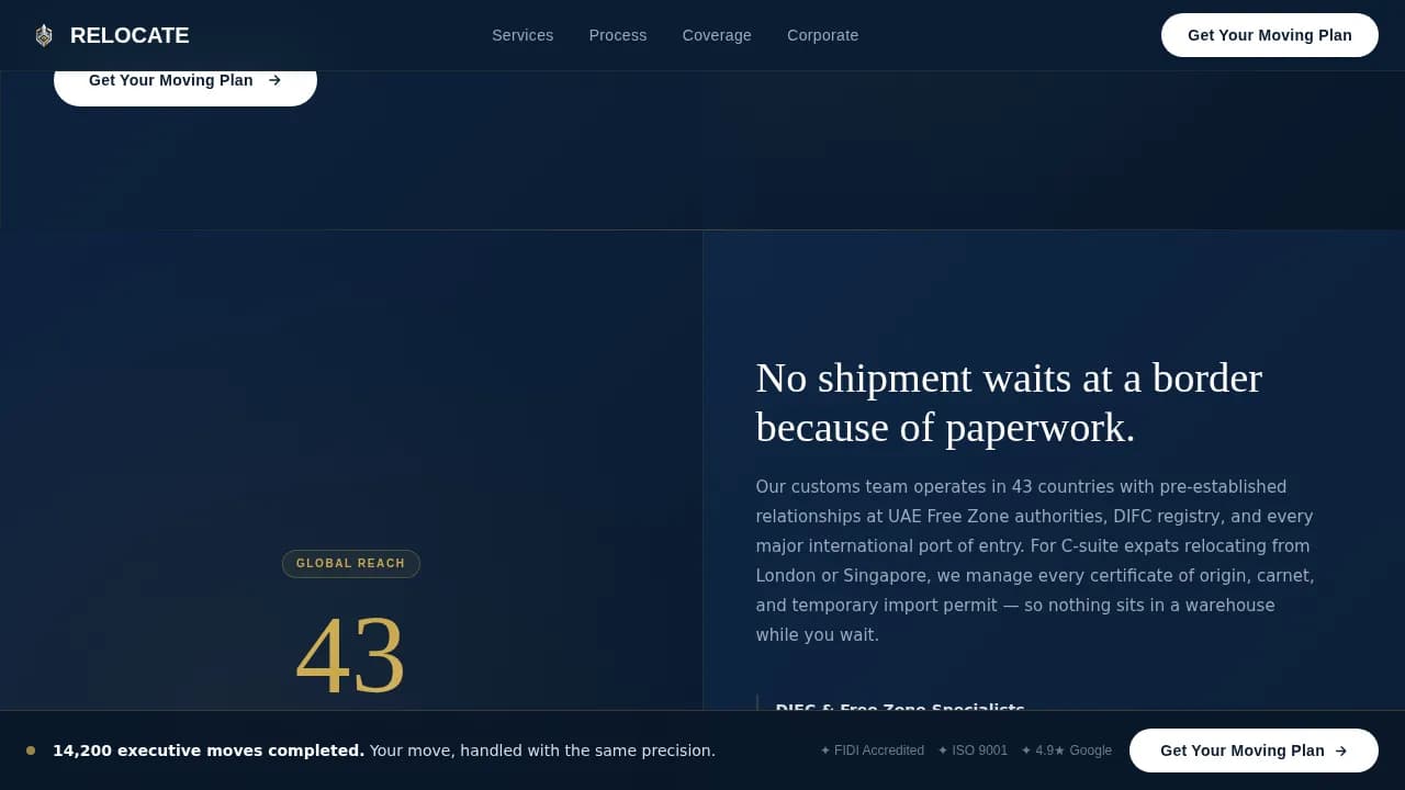 Relocate — Premium Moving Services Landing Page Template