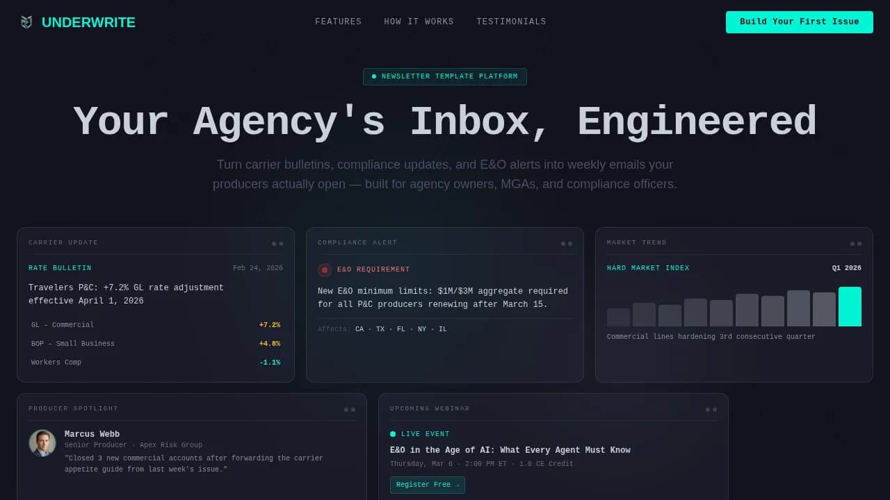 Insurance Digital Presence Privacy Policy Website Template