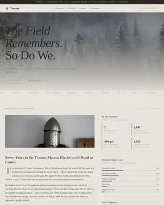 Tourney — Immersive Combat Experience Landing Page Template