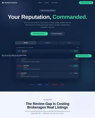 ReviewCommand — Smart Real Estate Reputation Landing Page Template