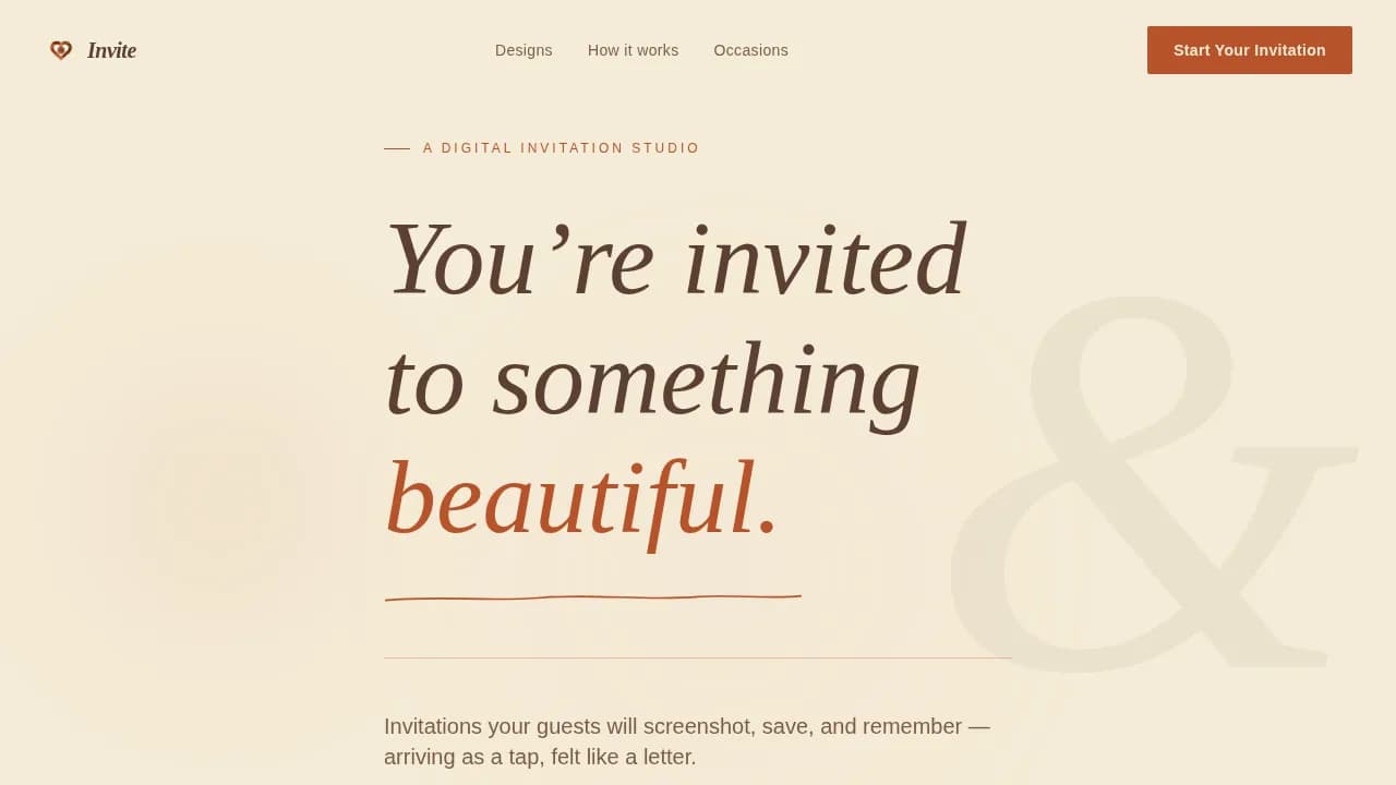 Invite — Elegant Invitation Design Landing Page Template