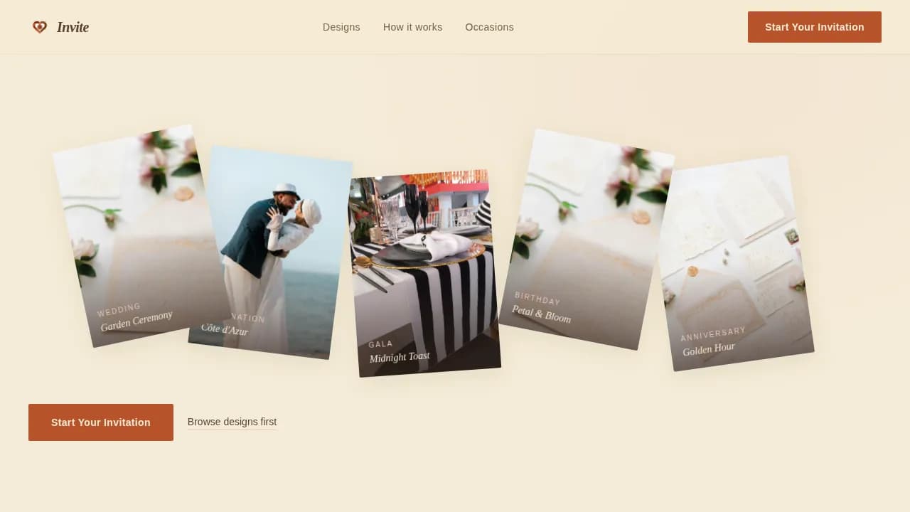 Invite — Elegant Invitation Design Landing Page Template