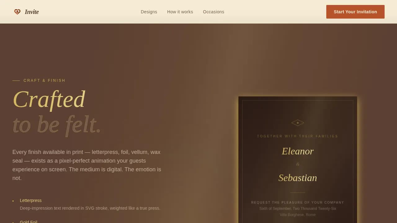 Invite — Elegant Invitation Design Landing Page Template