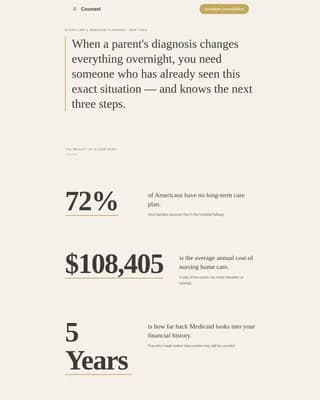 Advise — Expert Elder Law Landing Page Template