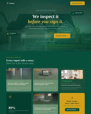Inspect — Certified Home Inspection Landing Page Template