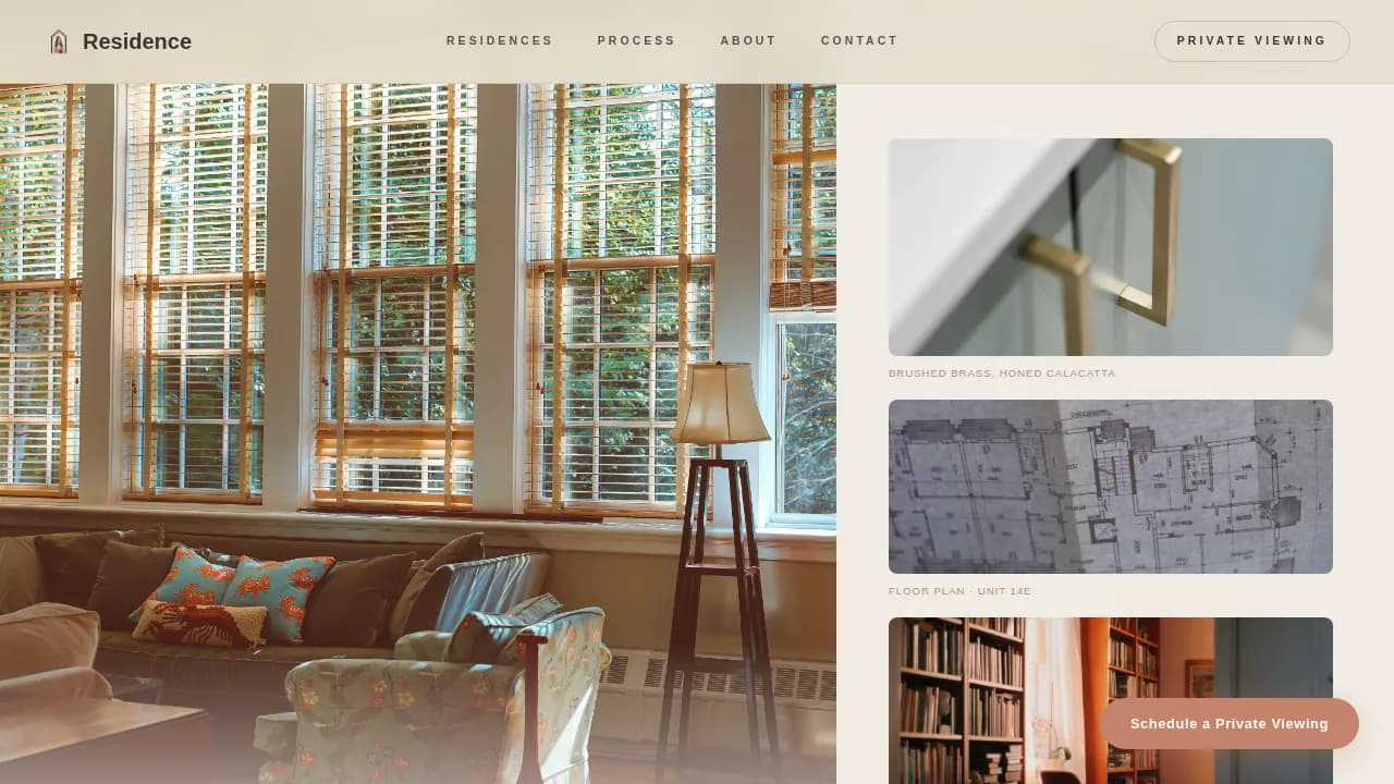 Residence — Luxury Real Estate Agent Landing Page Template