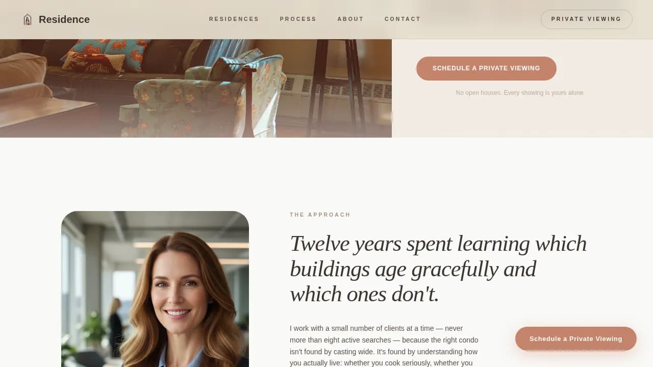 Residence — Luxury Real Estate Agent Landing Page Template