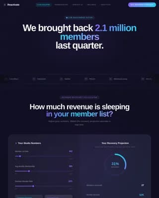 Reactivate - AI-Powered Fitness Re-Engagement Email Platform Landing Page Template