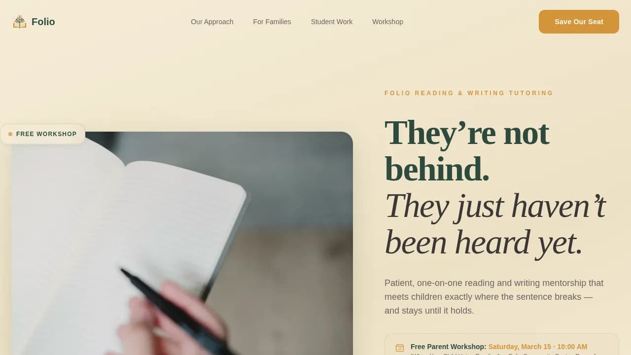 Educate — Engaging Literacy Tutoring Landing Page Template