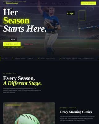 Diamond — Youth Softball League Landing Page Template