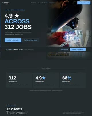 Ironworker Booking Website Template
