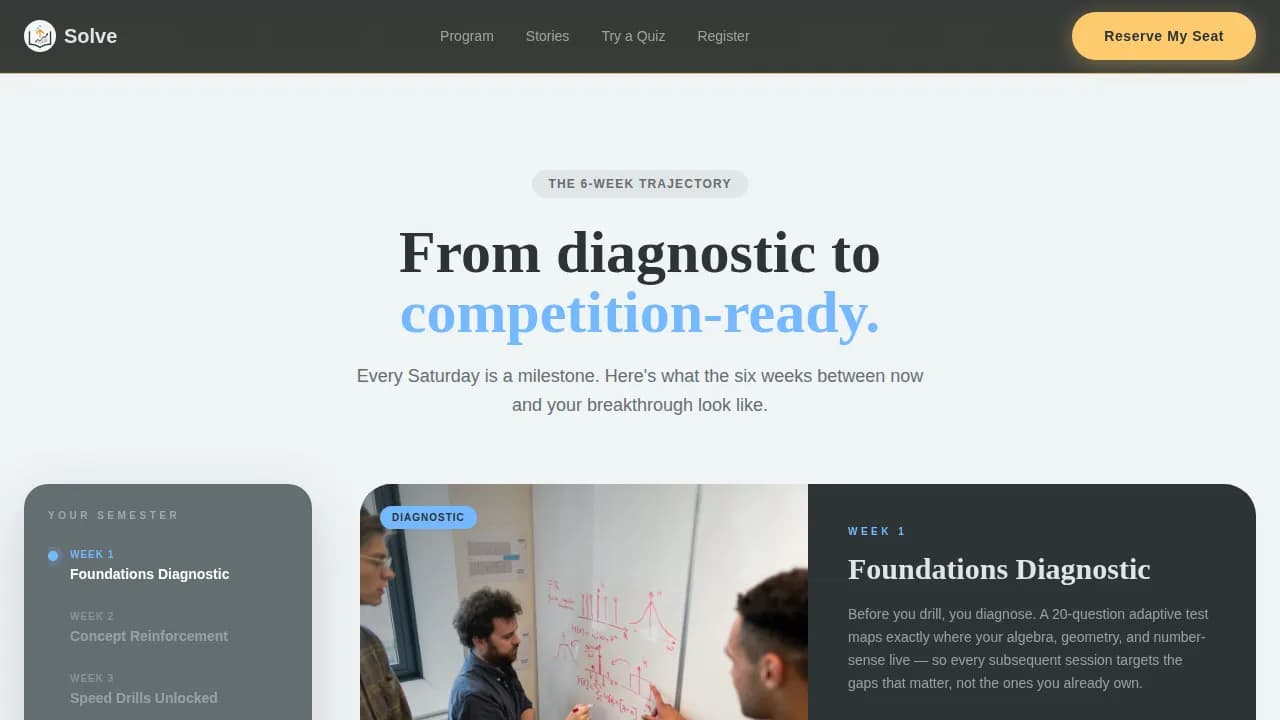 Master — Interactive Math Competition Landing Page Template