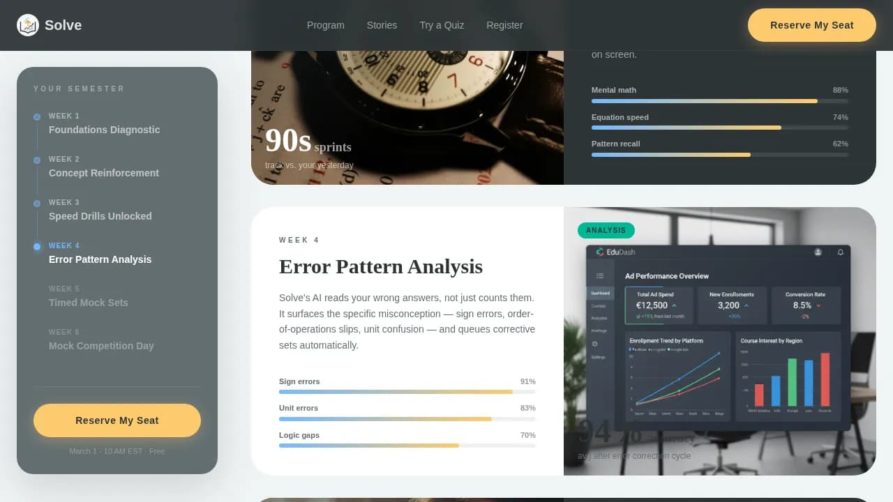 Master — Interactive Math Competition Landing Page Template