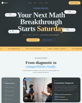 Master — Interactive Math Competition Landing Page Template