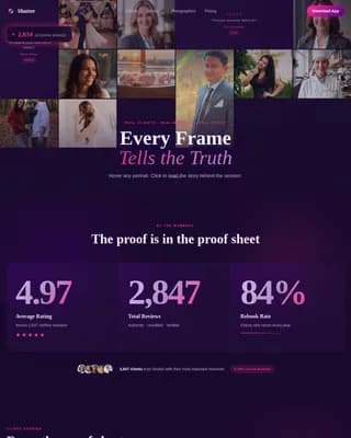 Photography Studio Client Testimonials Mosaic Website Template
