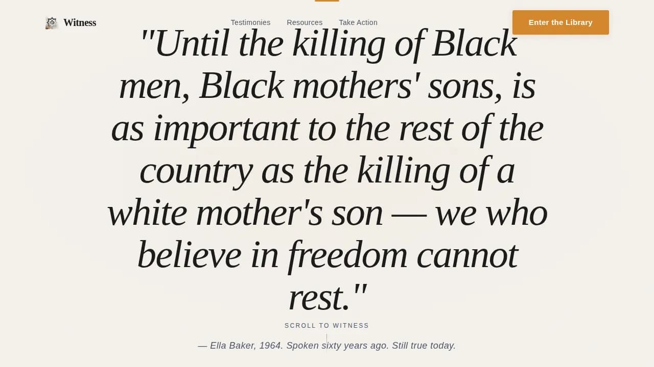 Witness - Civic Justice Awareness Landing Page Template