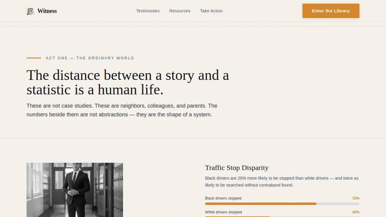 Witness - Civic Justice Awareness Landing Page Template