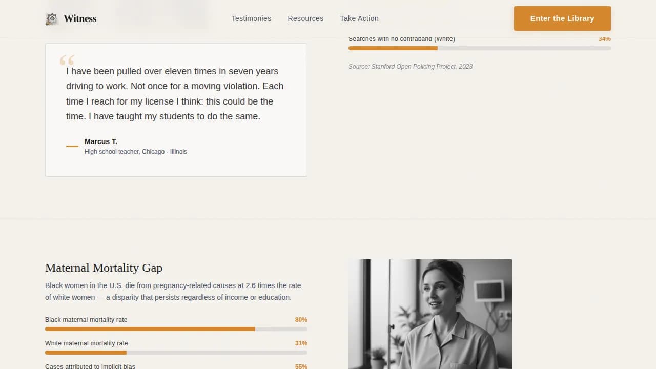 Witness - Civic Justice Awareness Landing Page Template