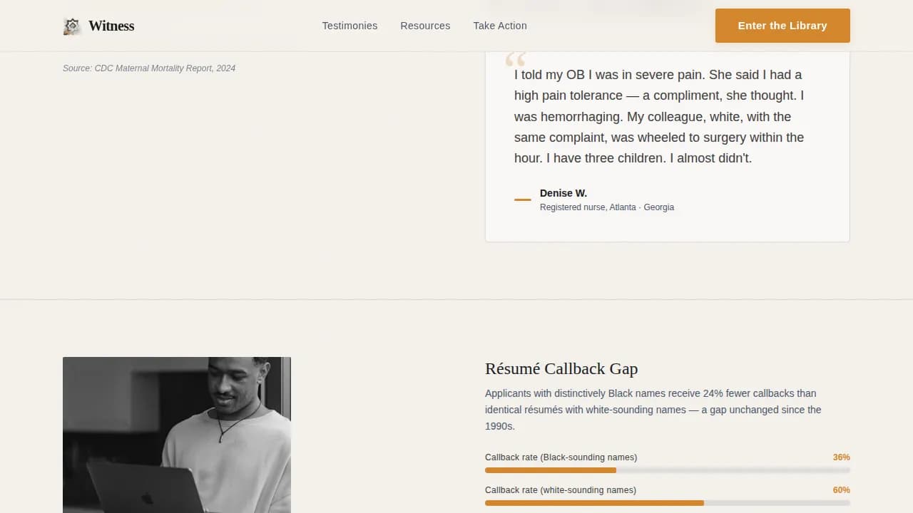 Witness - Civic Justice Awareness Landing Page Template