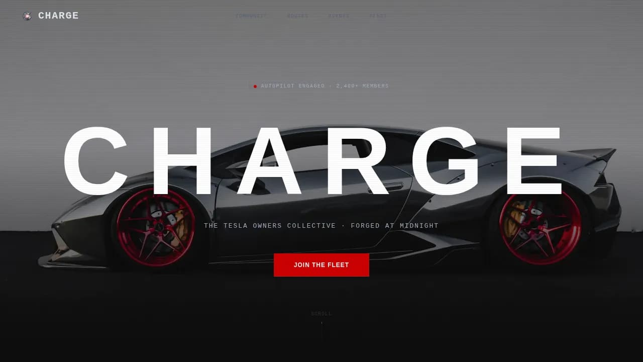 Accelerate — Performance EV Owners Club Landing Page Template