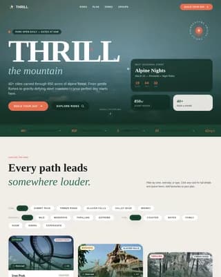 Adventure — Thrilling Theme Park Landing Page Template