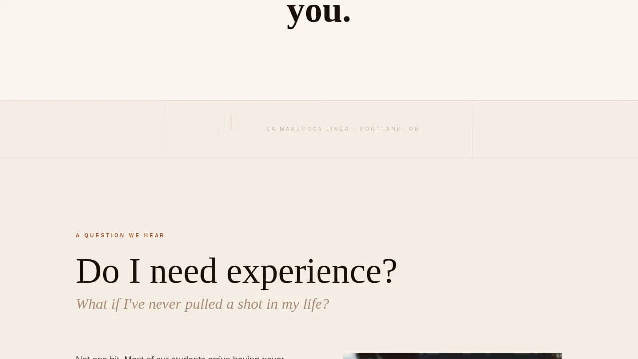 Brew — Premier Coffee Training Landing Page Template