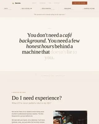 Brew — Premier Coffee Training Landing Page Template