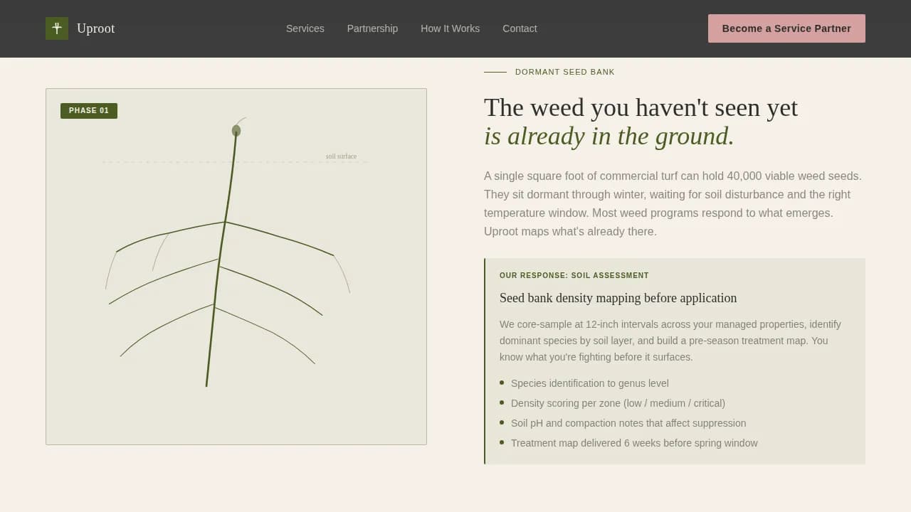 Uproot — Expert Vegetation Management Landing Page Template