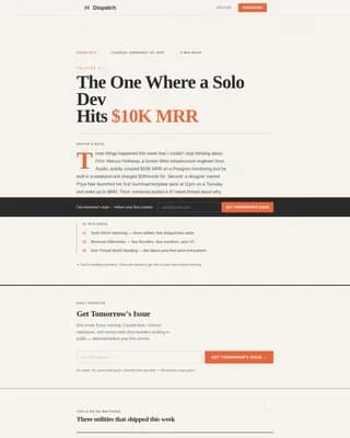 Brief — Daily News Newsletter Landing Page Template