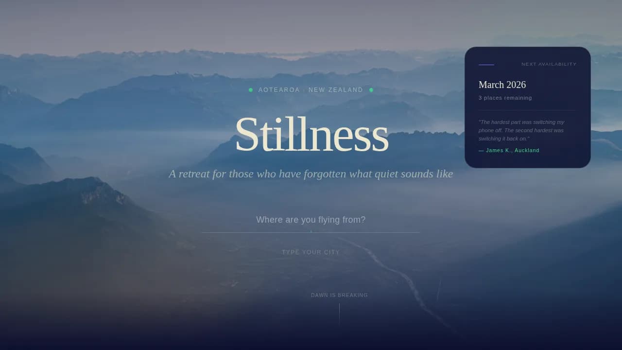 Stillness — Curated Wellness Sanctuary Landing Page Template