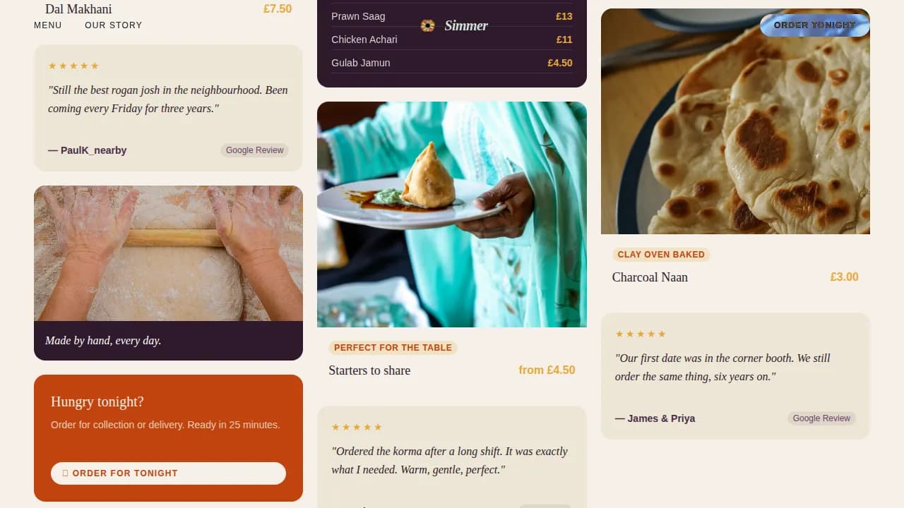 Savor — Authentic Curry Restaurant Landing Page Template
