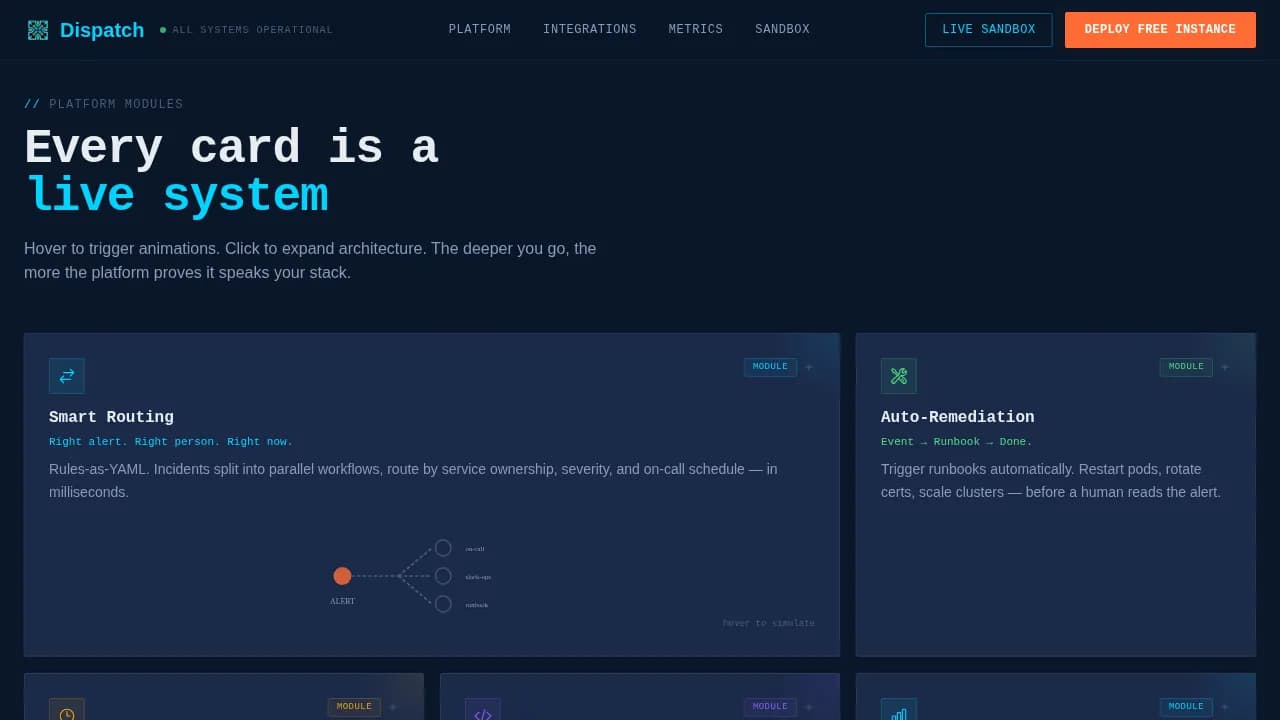Dispatch - Zero Backlog Serverless ITSM Landing Page Template