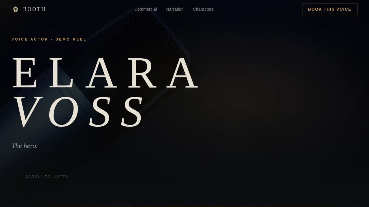 Perform — Professional Voice Actor Landing Page Template