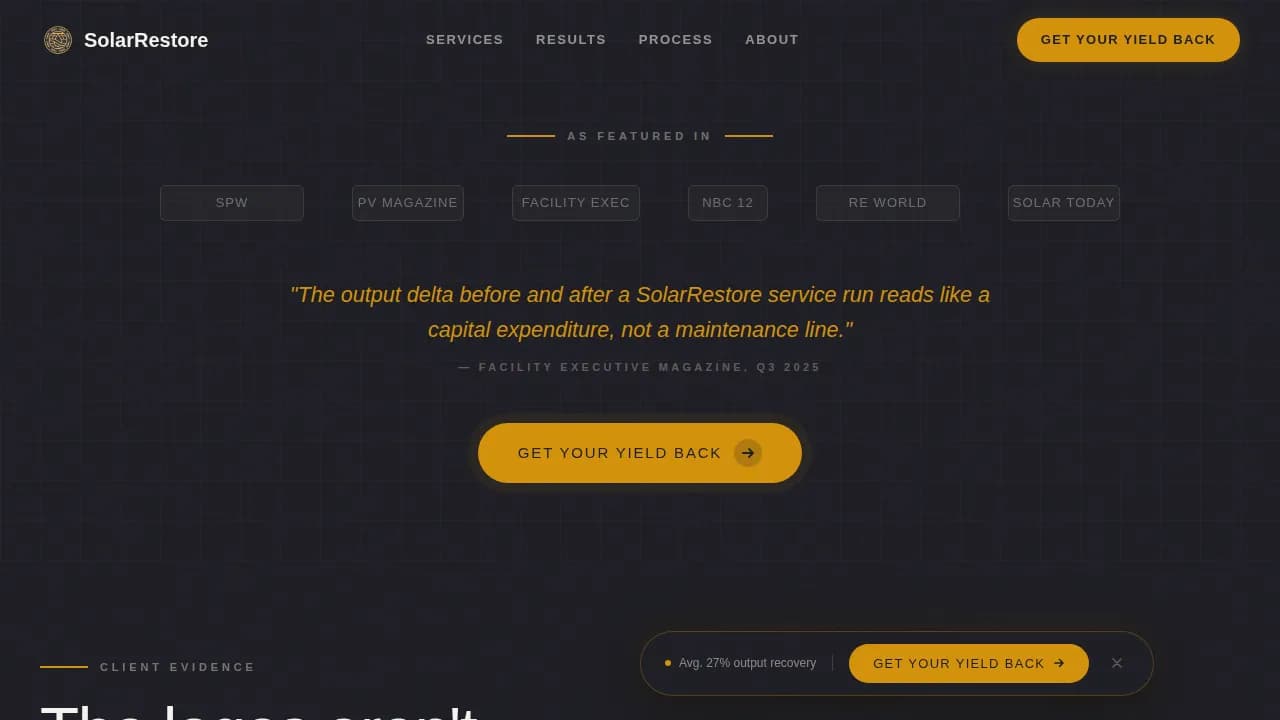 Array — Efficient Solar Maintenance Landing Page Template