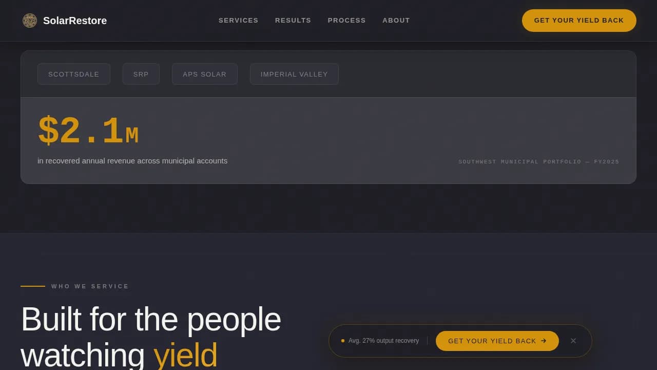 Array — Efficient Solar Maintenance Landing Page Template