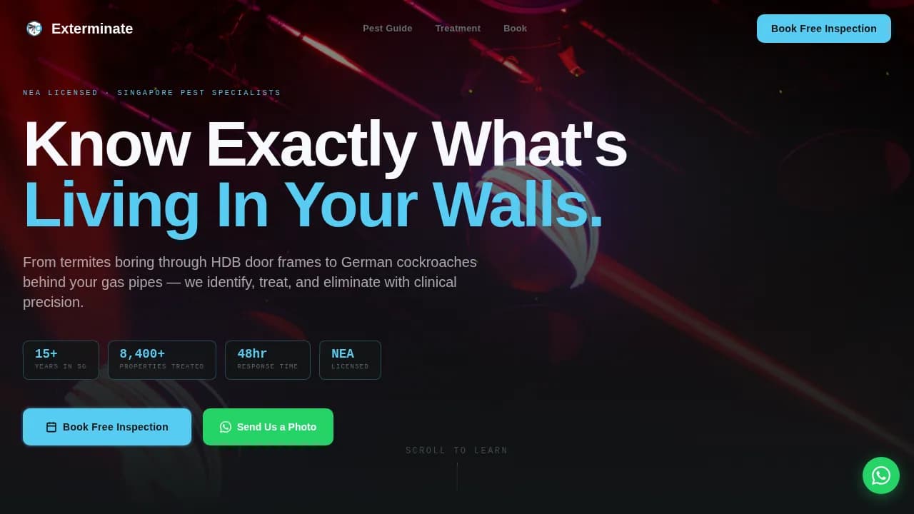 Exterminate — Professional Pest Control Landing Page Template