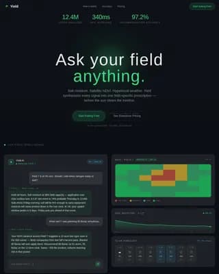 Yield — Intelligent Agronomy Platform Landing Page Template
