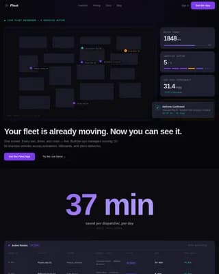 Fleet — Advanced Vehicle Management Landing Page Template