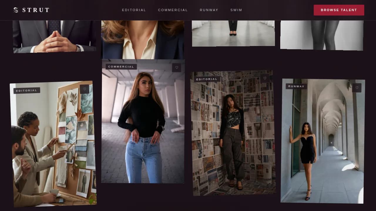 Strut — Premium Modeling Agency Landing Page Template