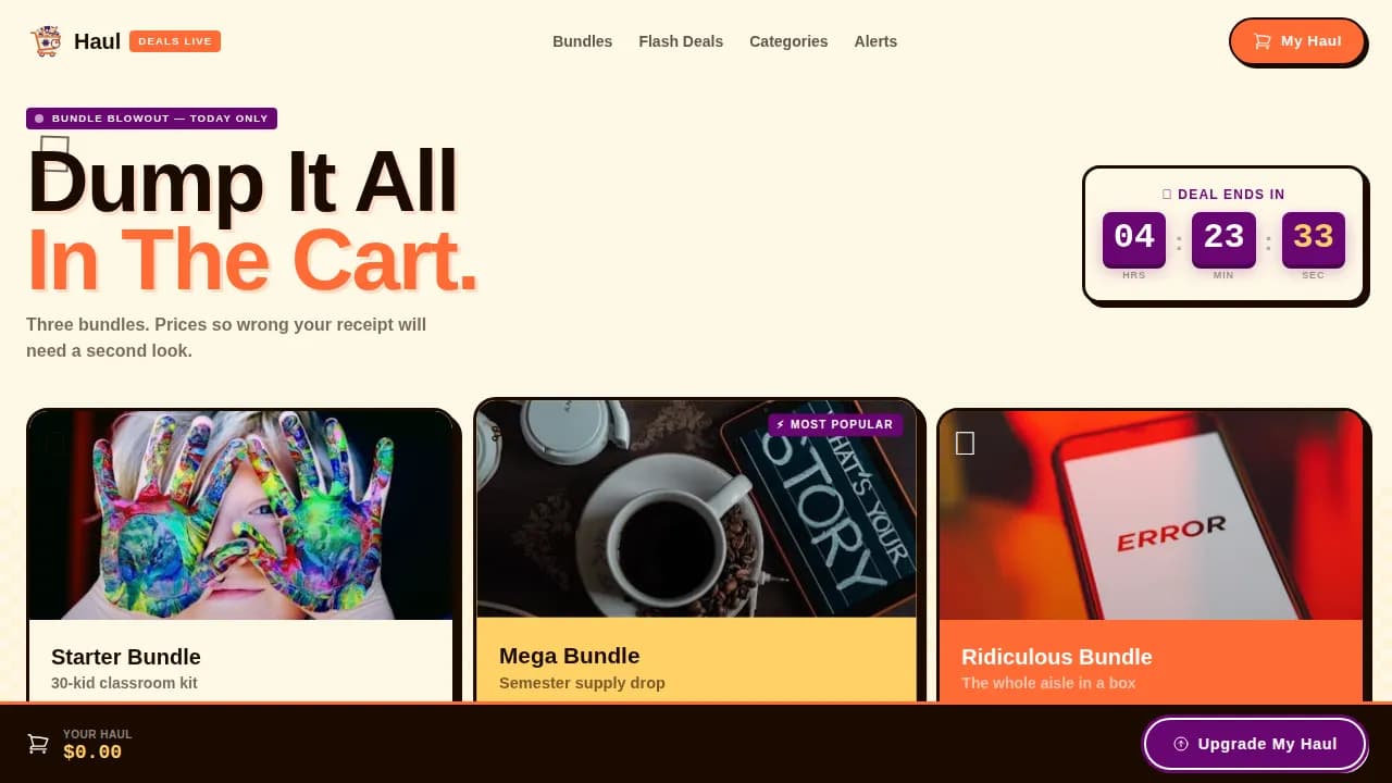 Haul — Curated Crafts Marketplace Landing Page Template
