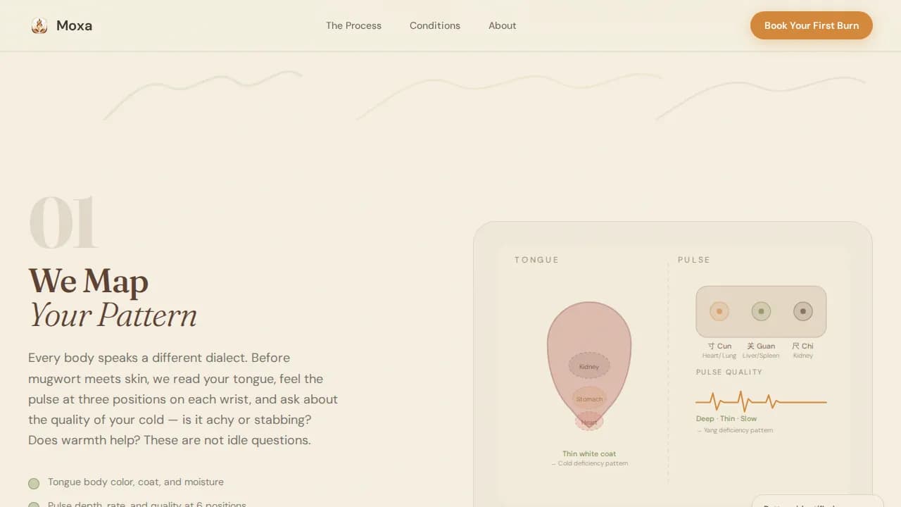 Moxa — Traditional Wellness Therapy Landing Page Template
