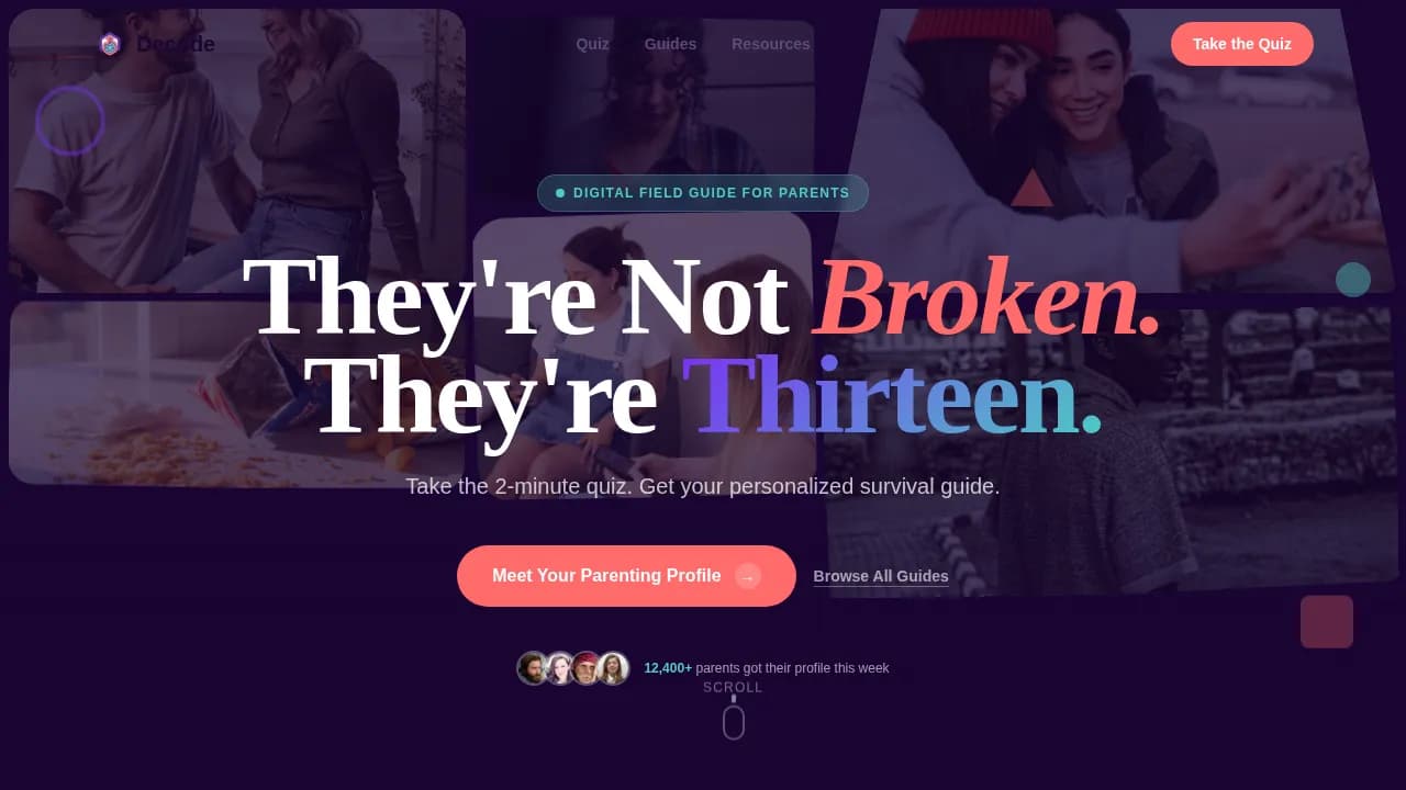 Decode — Expert Parenting Coaching Landing Page Template