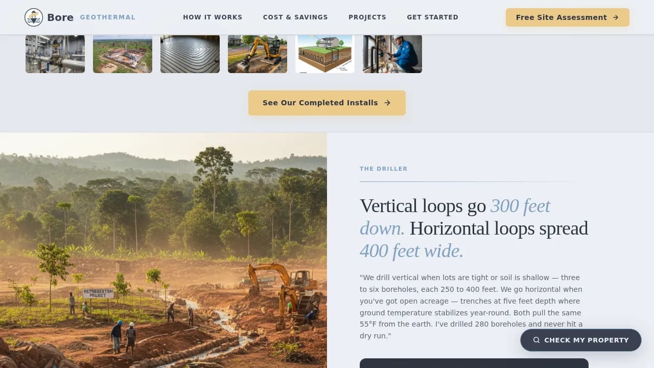 Thermal — Deep Geothermal Installation Landing Page Template