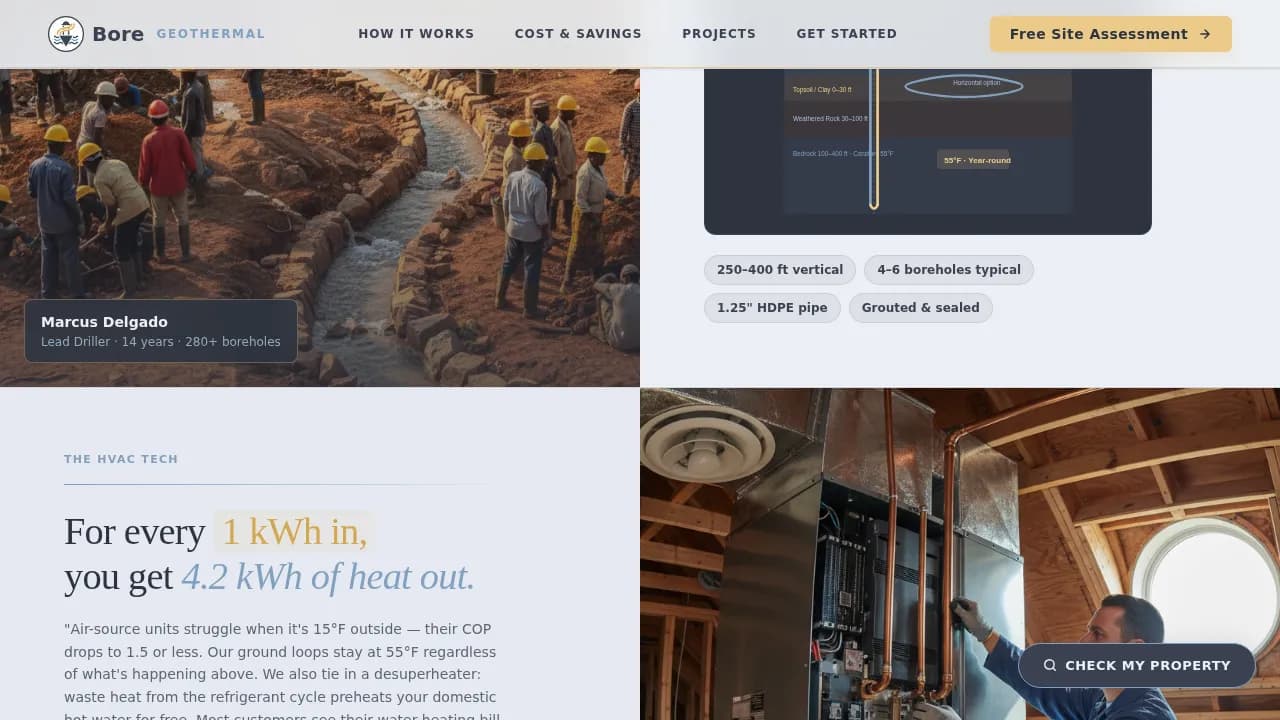 Thermal — Deep Geothermal Installation Landing Page Template