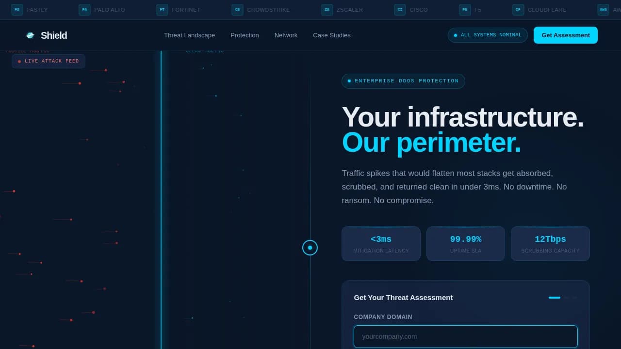 Shield - Powerful DDoS Protection Landing Page Template