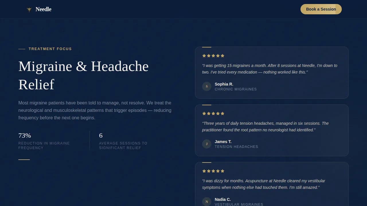 Acupuncture — Trusted Practitioner Booking Landing Page Template