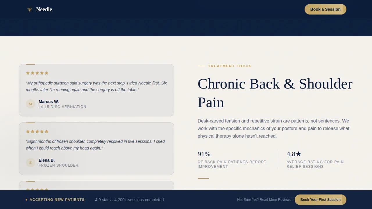 Acupuncture — Trusted Practitioner Booking Landing Page Template