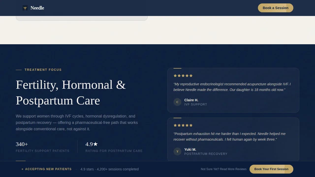 Acupuncture — Trusted Practitioner Booking Landing Page Template