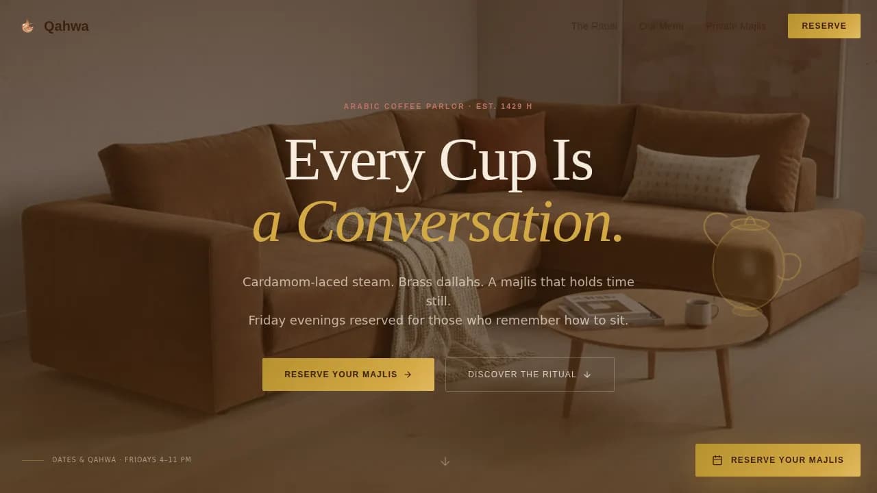 Middle Eastern Cuisine & Dining Advanced Booking Website Template